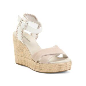 NEROGIARDINI White/blush Made In Italy Leather And Suede Espadrille Sandals